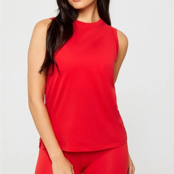 Women’s Fabletics 100% Cotton Tank, Heated Red, Small - Picture 1 of 7